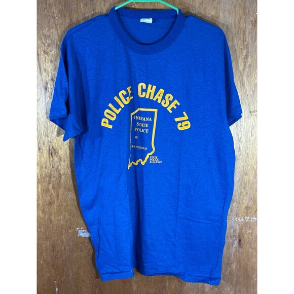 Vintage Indiana State Police Alliance Chase‎ 1979 3.6 Mile Run Shirt Large L USA - Picture 1 of 8